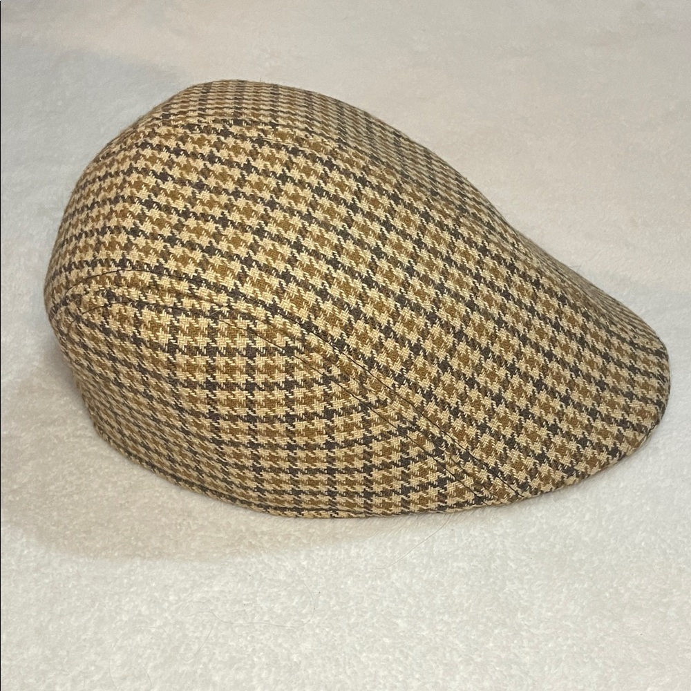 Westend Tan Houndstooth Driving/Flat Cap